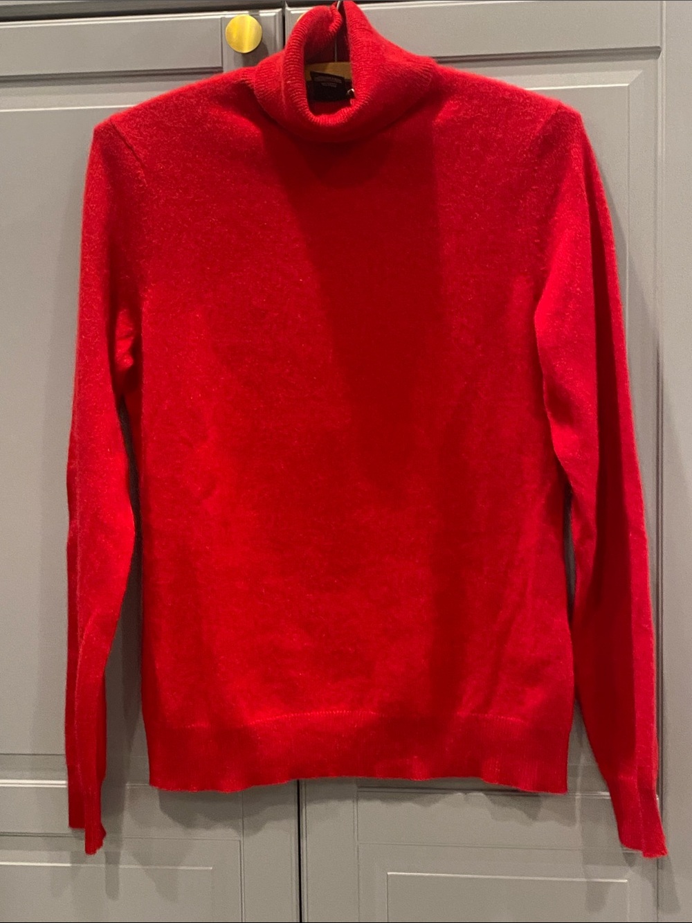Lord & Taylor Red Turtleneck 100% Cashmere Sweater